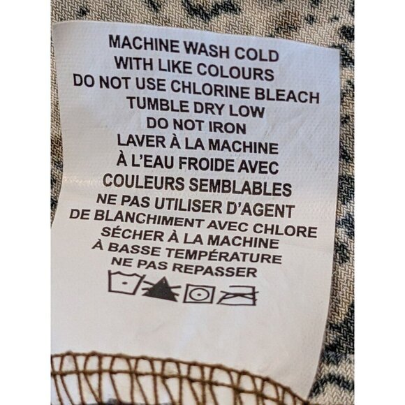 Womens Medium Blouse Flutter Sleeve Smocked Waist Snake Print Brown Cutouts - Picture 10 of 10